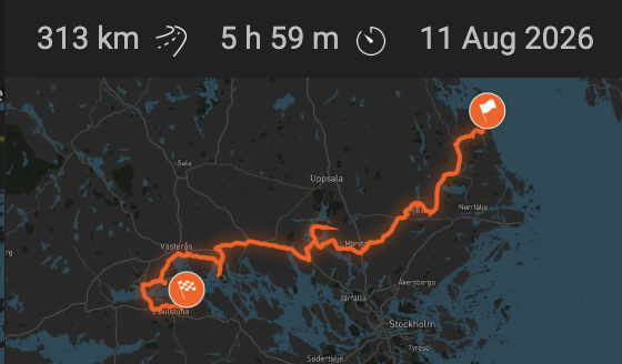 Statistik och karta för rutten Grisslehamn – Sundbyholms Slott