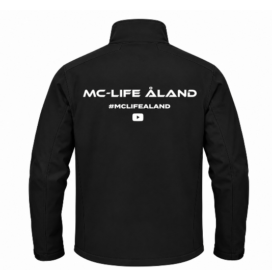 Svart MC-Life Åland-tröja med tryck på ryggen